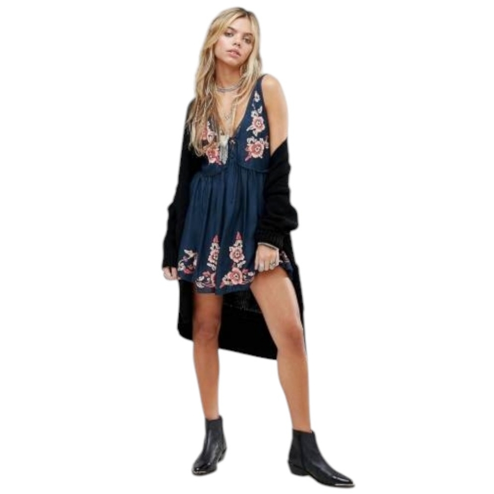 Free People Embroidered Sleeveless Tunic  NWT